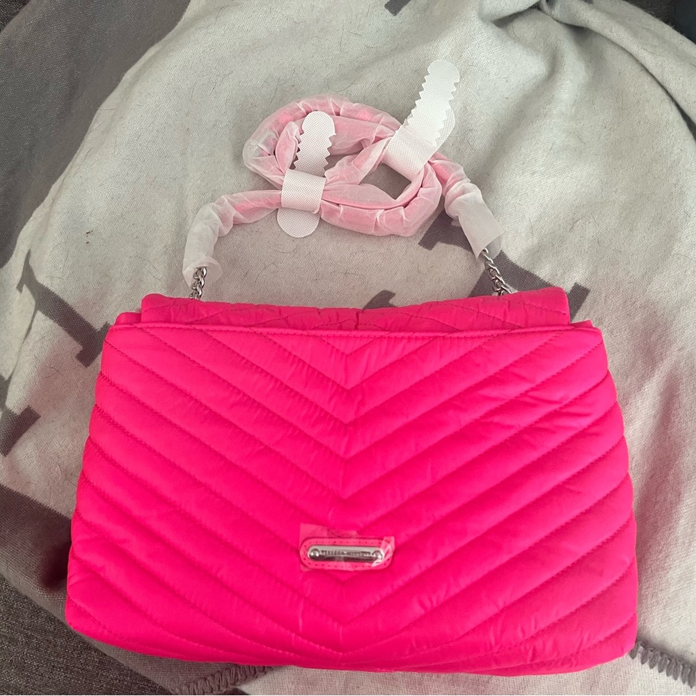 BNWT Rebecca Minkoff Neon Pink Puffer Purse